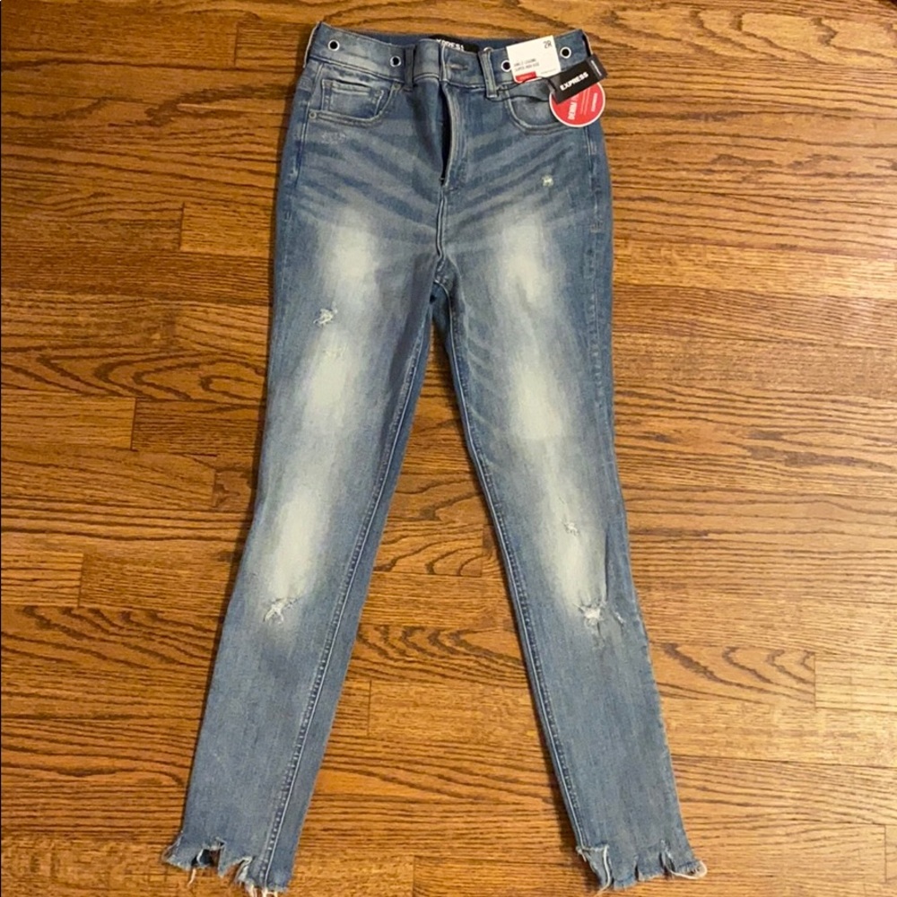 Express angle legging super high rise jeans